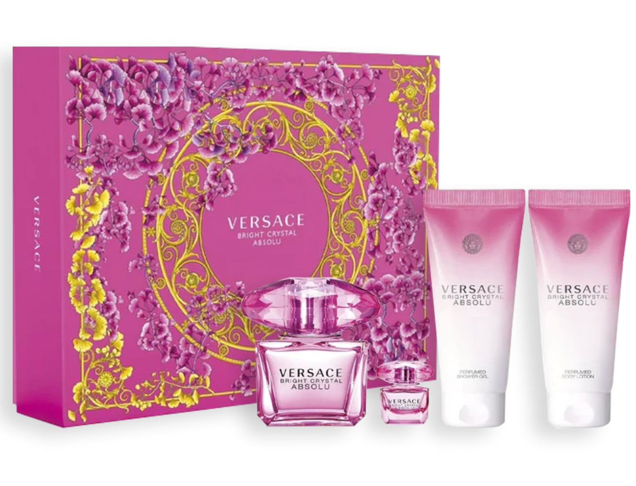 Versace Bright Crystal Absolu 3.0 oz EDP 4 Piece Gift Set for women