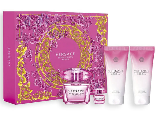 Versace Bright Crystal Absolu 3.0 oz EDP 4 Piece Gift Set for women