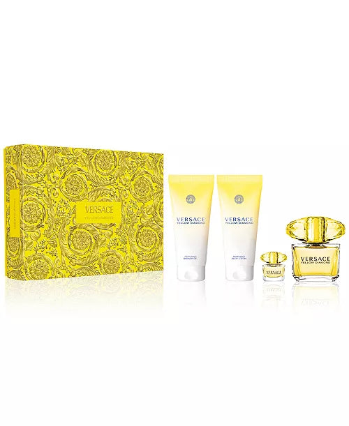 Versace Yellow Diamond 3.4 oz 4 Piece Gift Set for women